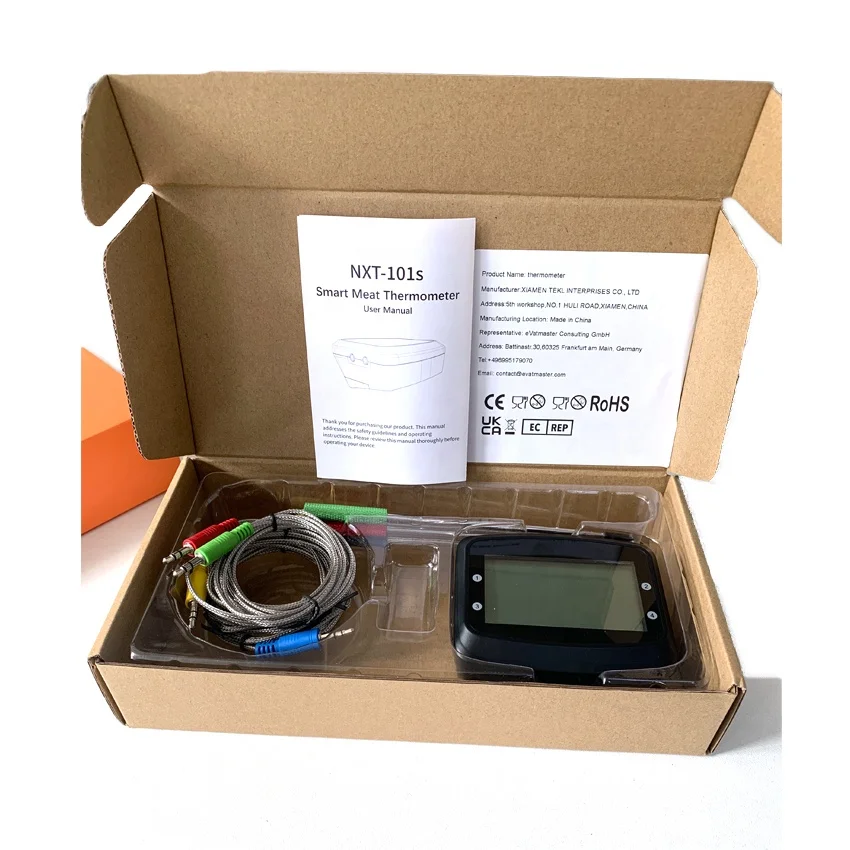 

Уникальный оптовый 4-зонный термометр для барбекю широкой емкости, беспроводной умный термометр для мяса Master Chef