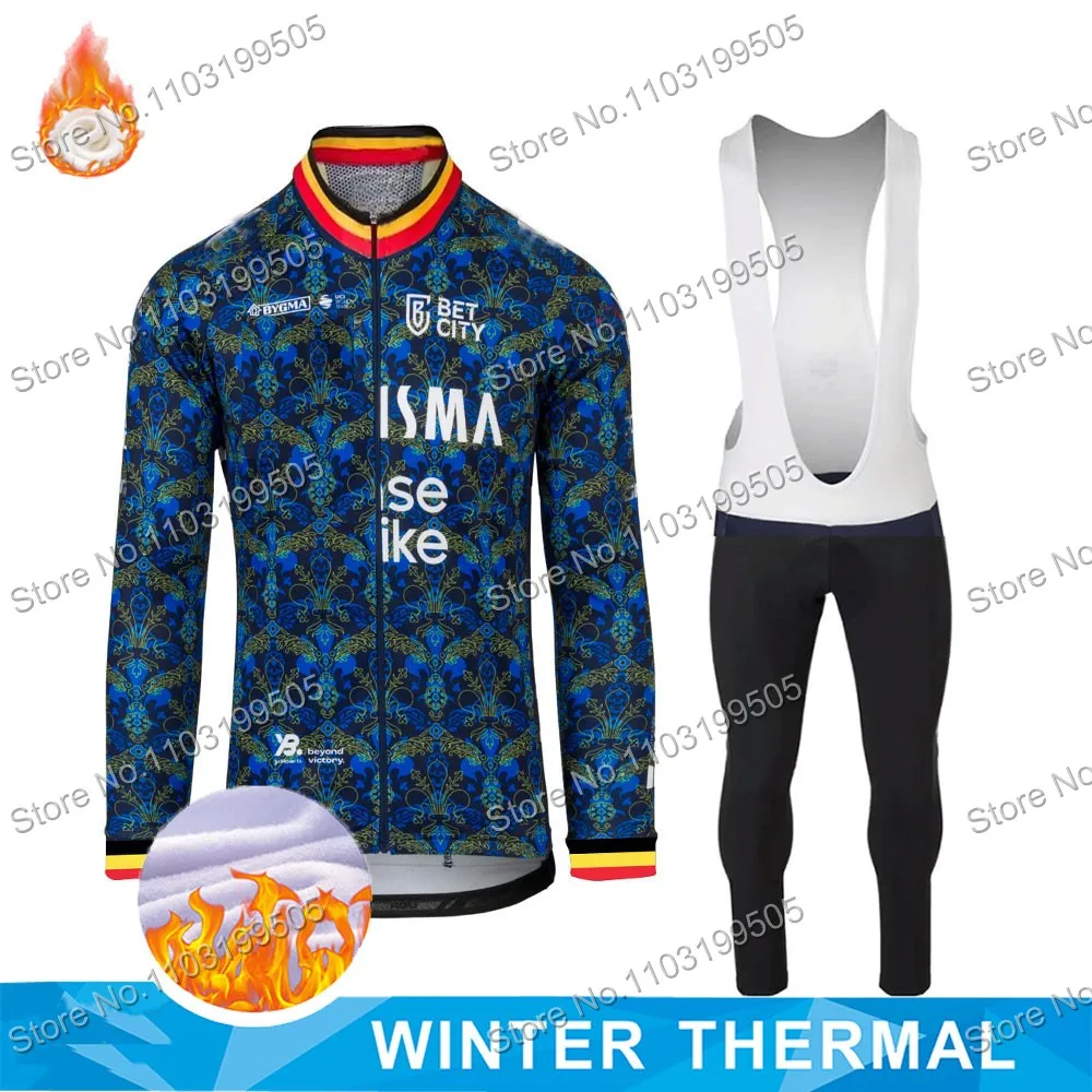 2024 France Tour Belgium Cycling Jersey Set TDF Clothing Kits Men Road Bike Winter Thermal Fleece Jacket Suit Bicycle Bib MTB