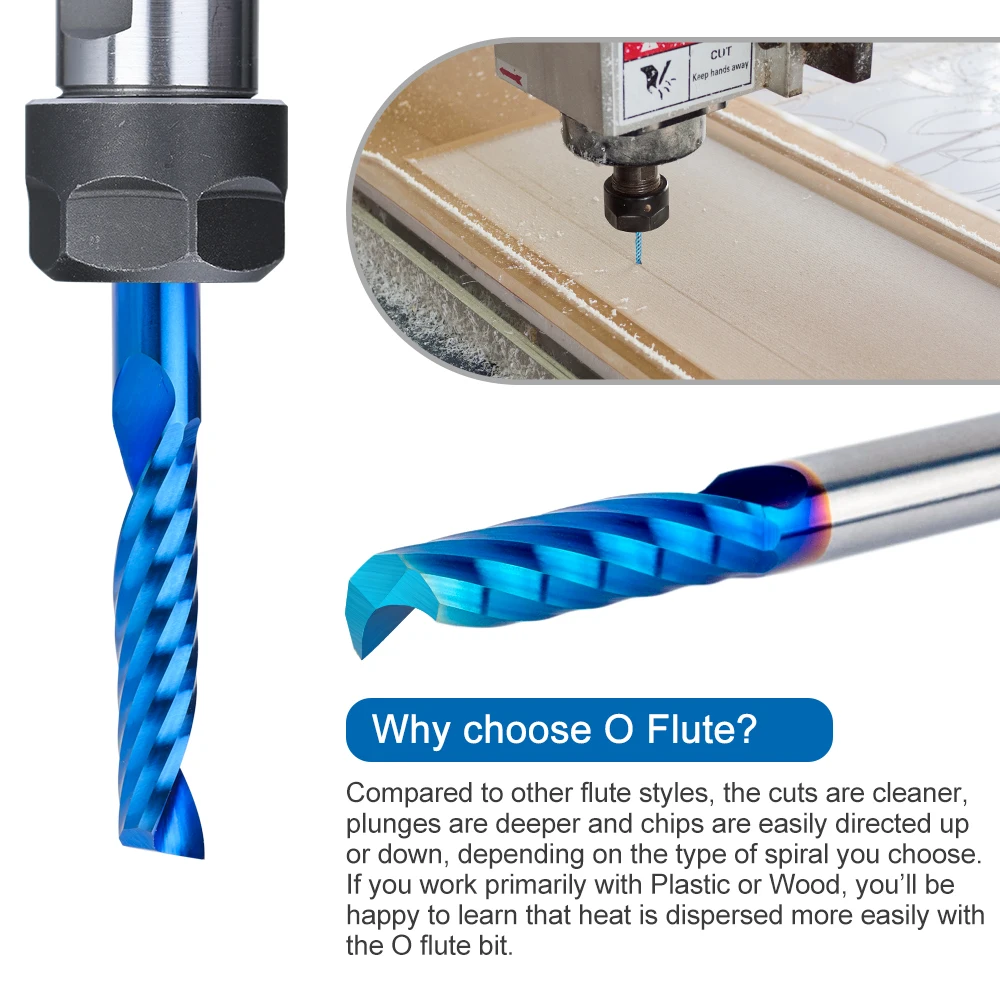 XCAN10pcs Singola Flauto Fresa In Metallo Duro 1/8 ''Gambo O Flauto A Spirale CNC Router Bit Cutter 1/1.5/2/2.5/3.175mm Strumenti di Fresatura del Legno