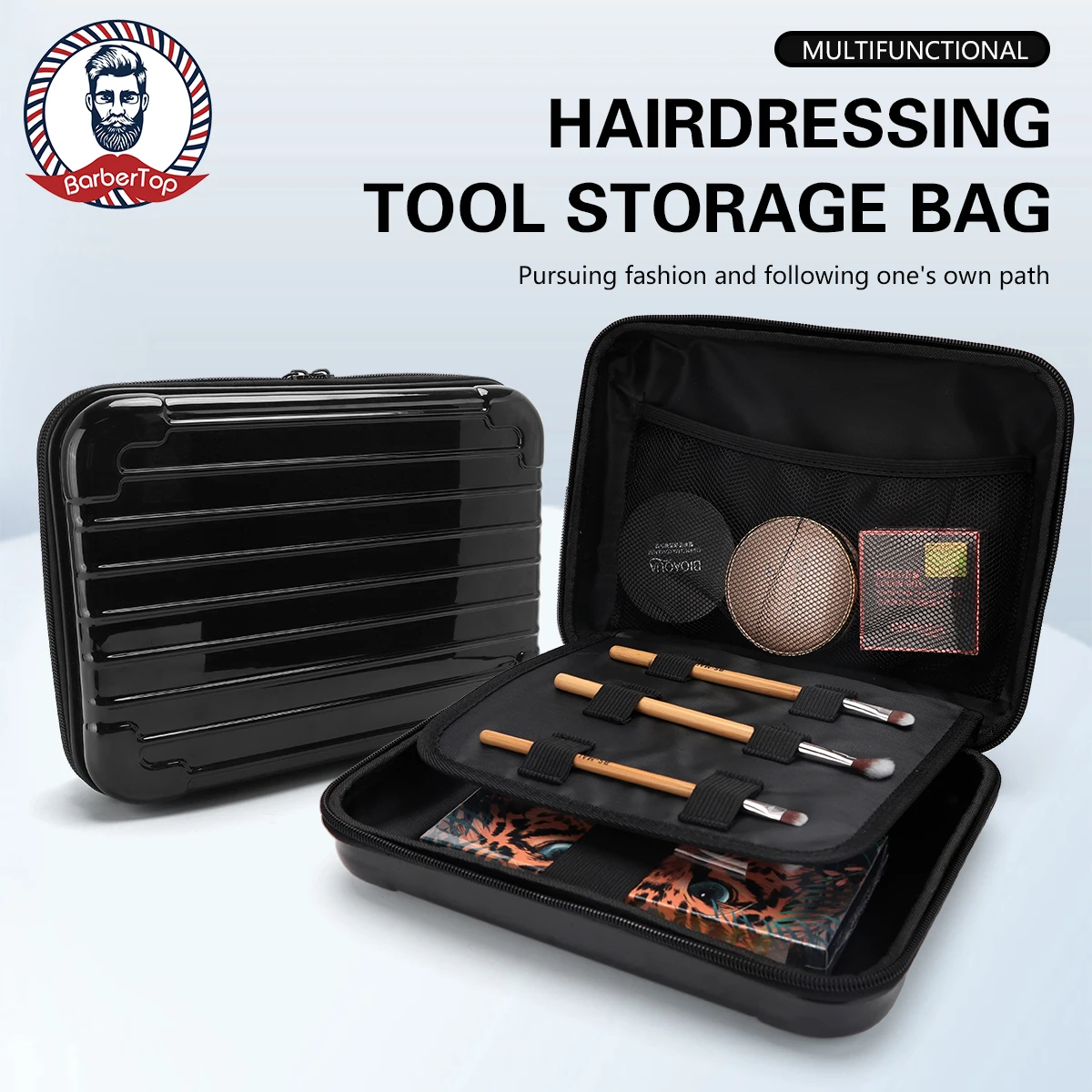 Friseur Werkzeuge Lagerung Tasche Haarschnitt Schere Koffer Multifunktions Organizer Clipper Kämme Große Kapazität Fall Styling Werkzeuge – Detail 14