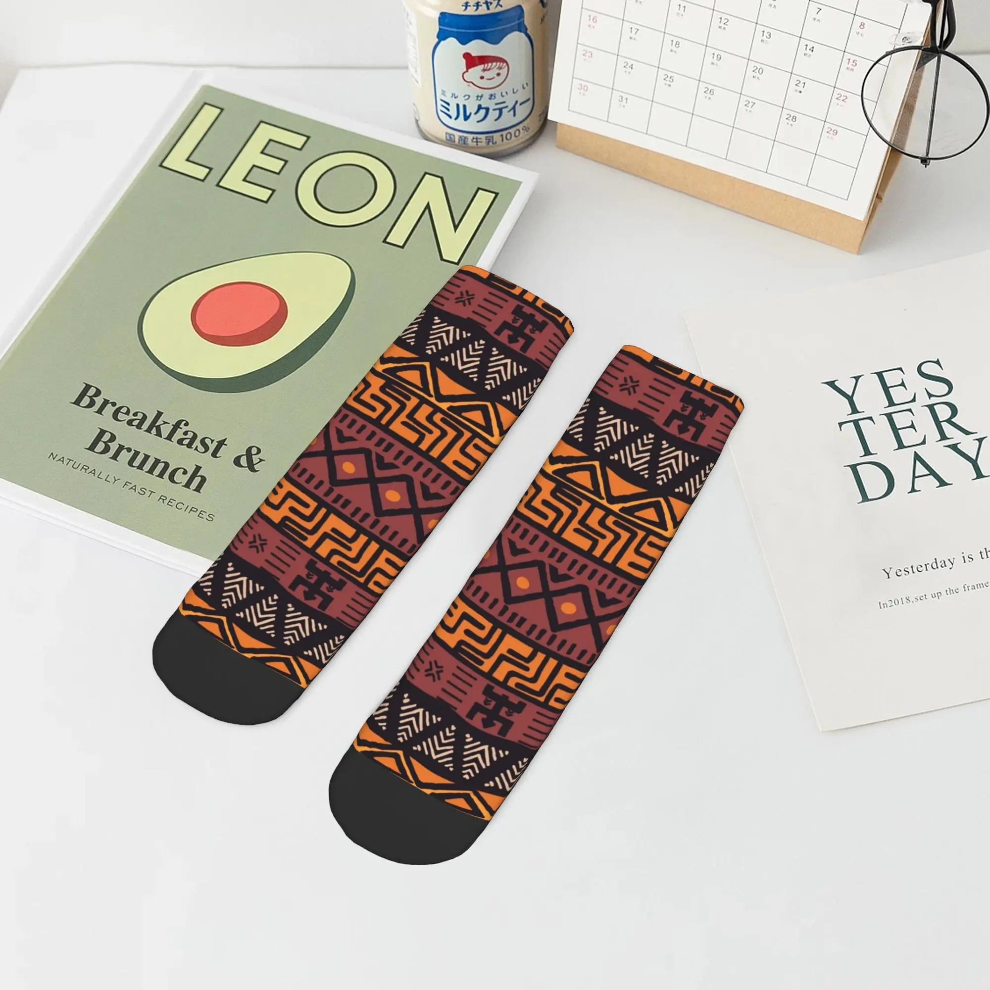 Calcetines con patrón Tribal africano para todas las estaciones, calcetines Harajuku súper suaves, medias divertidas para hombres y mujeres, regalos