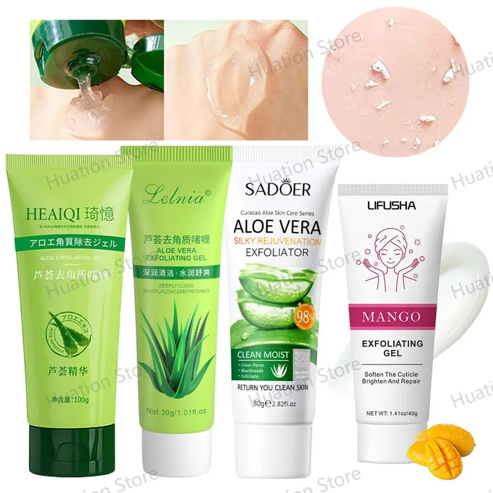 Żel złuszczający do twarzy Aloe Vera oczyszczający złuszczający peeling twarzy usuwa zaskórniki nawilżające kurczące pory do pielęgnacji skóry 30g-100g