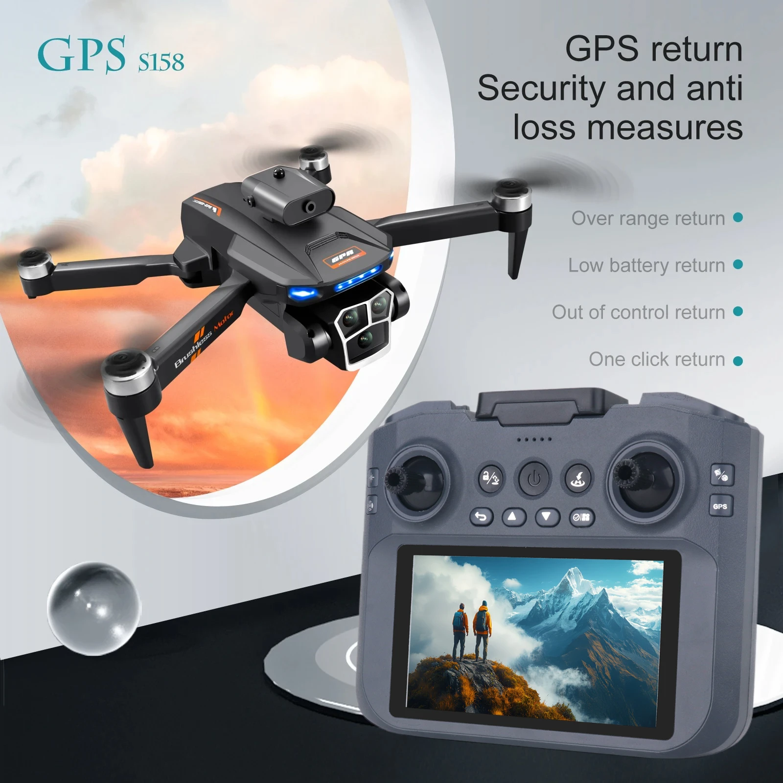

drone 8k professional GPS low battery out control one click return dual camera optical flow four sided obstacle avoidance 샤오미 드론
