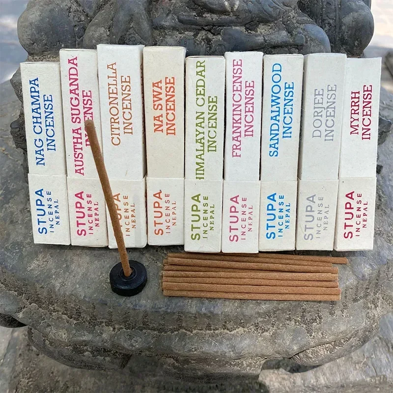 

STUPA Stick Incenses NAG Champa Sandalwood Cedar Frankincense Devdar Natural Handmade Incense Sticks Aromas for Home Meditation