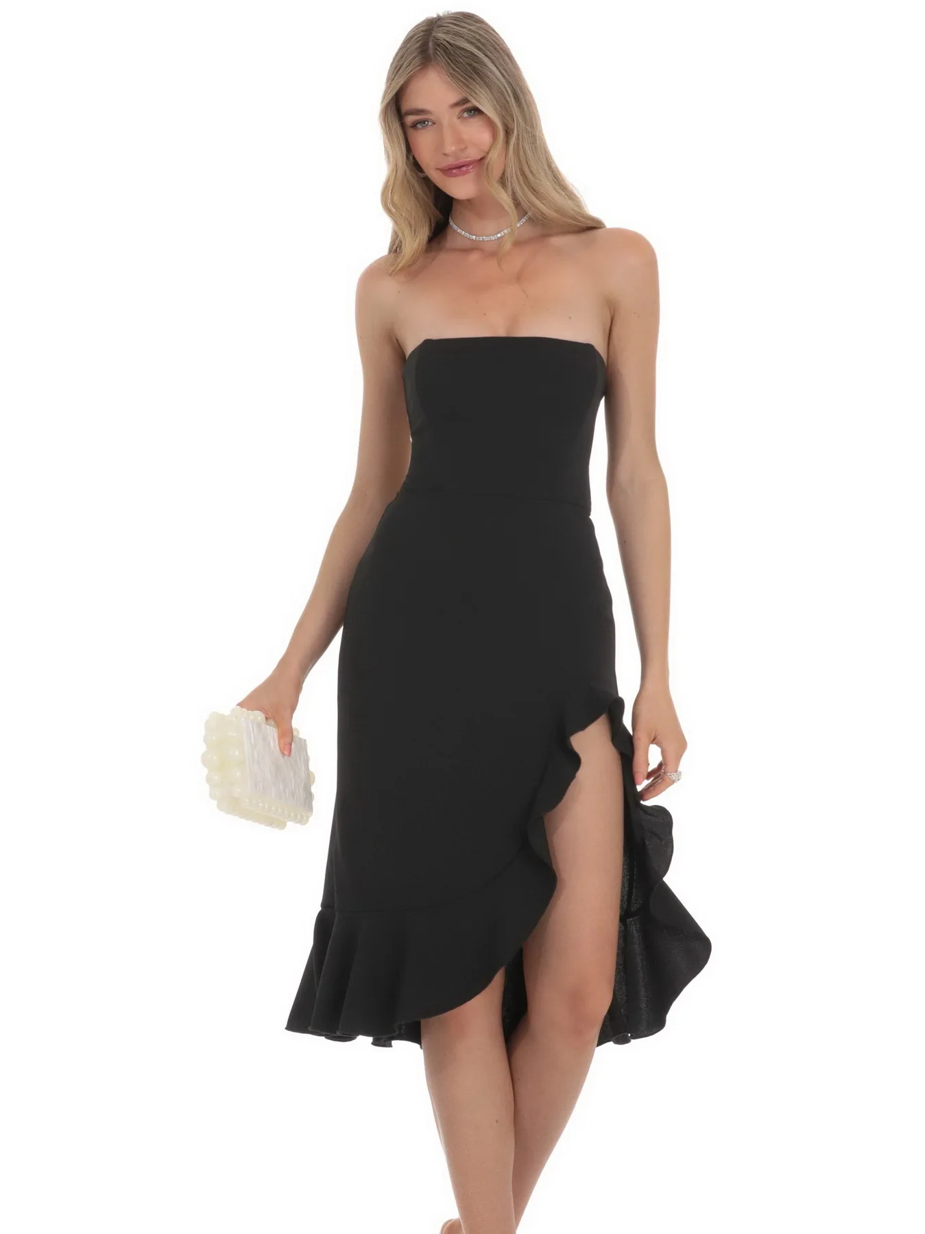 ZAFUL Women Cocktail Dress Bow tie Black strapless dress Sugar Spice ruffle party 2024 woman on offer clearance free ship