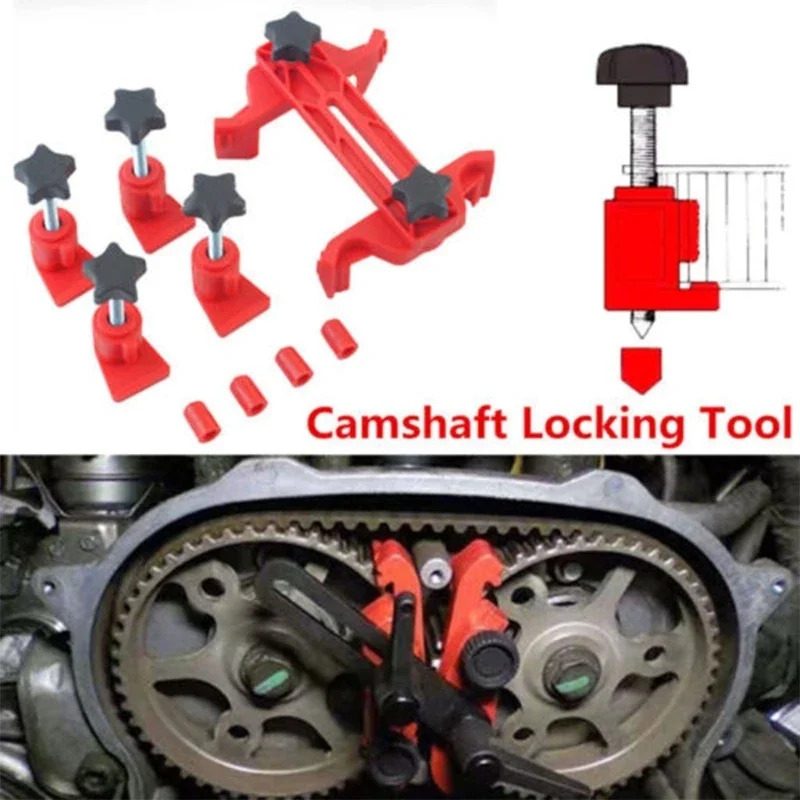 Universal 5 Pcs Cam Camshaft Lock Holder Car Engine Timing Locking Tool Double/Single Camshaft Retainer Timing Belt Fix Changer