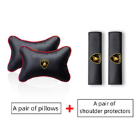 New PU Leather Car Seat Headrest Neck Pillow Seat Belt Shoulder Pads For Lamborghini Urus LP700 LP770 Huracan Aventador Premium