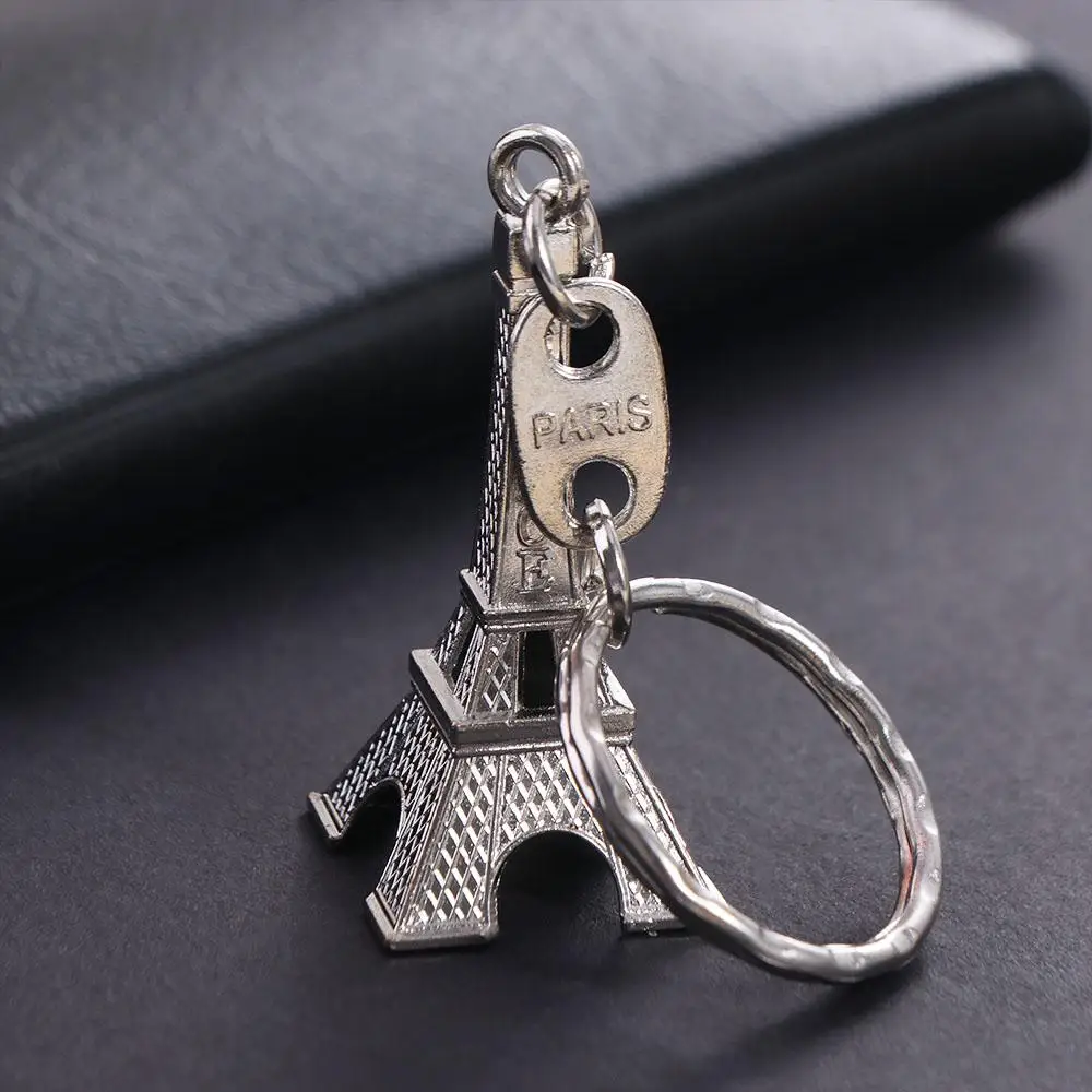 Kreativer Vintage-Schlüsselanhänger mit französischem Turm, Legierungsdekoration, Eiffelturm-Taschenanhänger, trendiger Mode-Paris-Schlüsselring, Taschenhänger – Detail 3