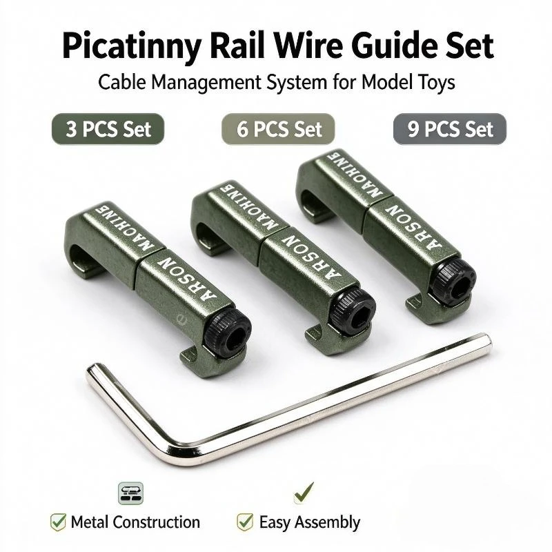 Picatinny Rail Cover Wire Guide Set, 3/6/9Pcs Cable Management Kit For Model Toy Handguard Tail Fixing