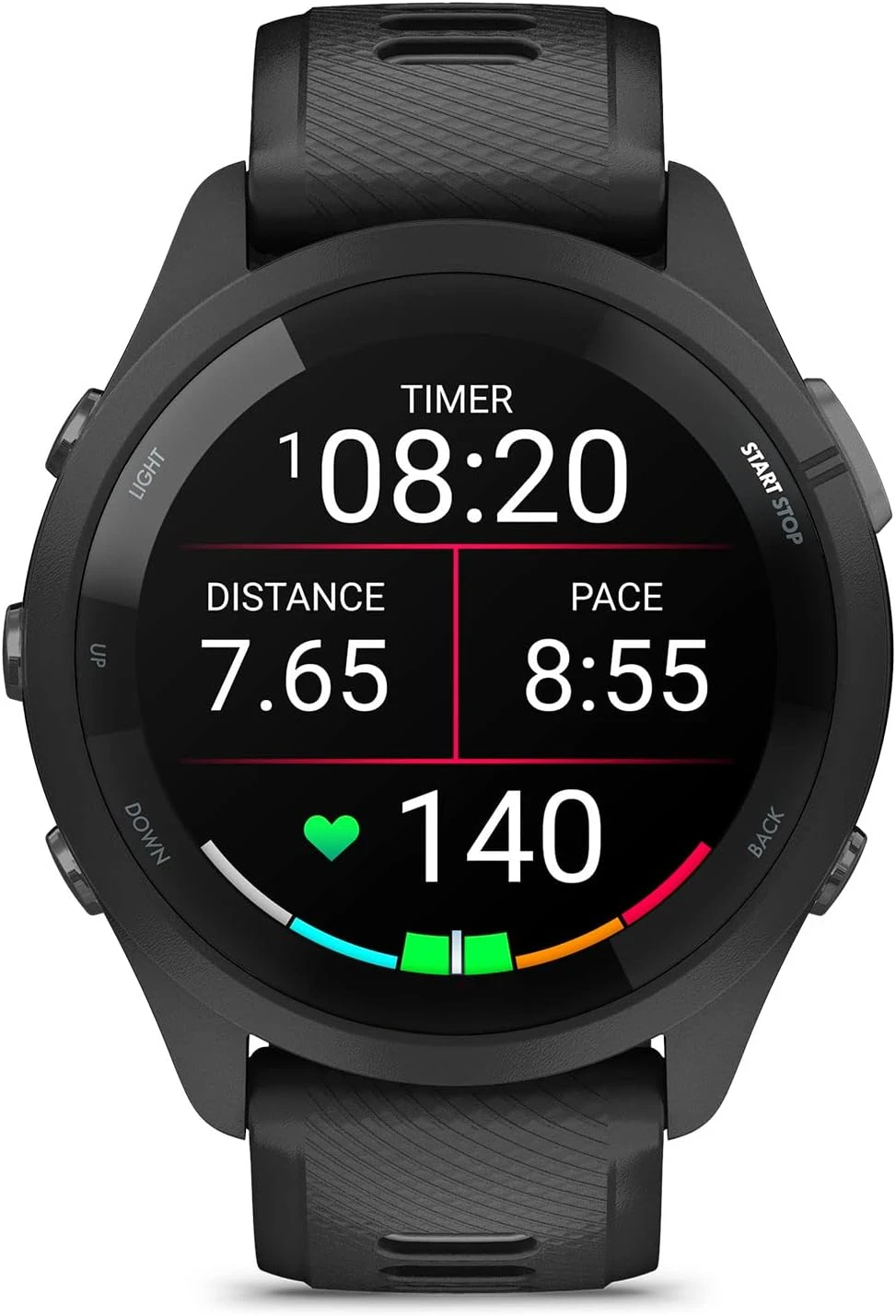 Forerunner 265 Running Smartwatch, Colorful AMOLED Display, Training Metrics and Recovery Insights, Black and Powder Gray