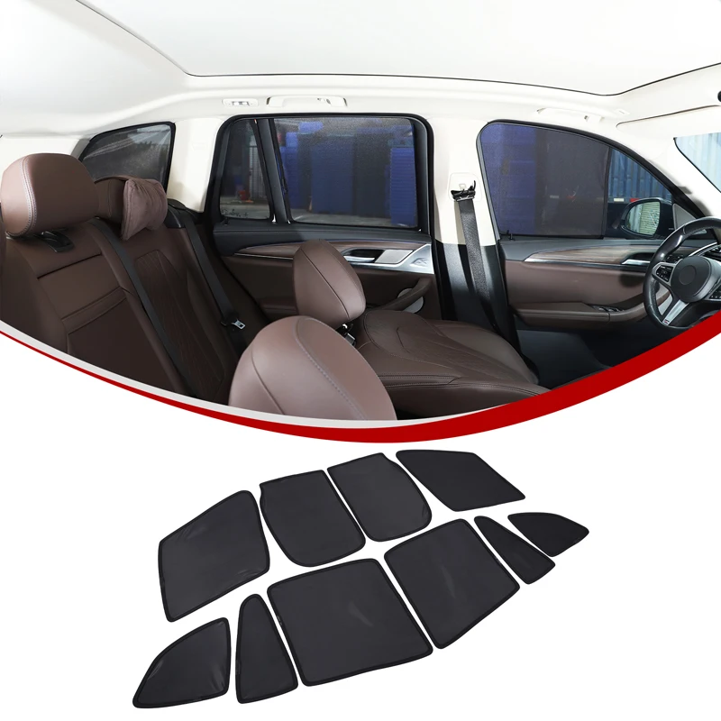 For BMW X3 G01 G08 2018-2024 Window Mesh Sun Shade Insect Screen Memory Steel Wire Polyester (Front/Rear/D-Pillar/Tailgate)