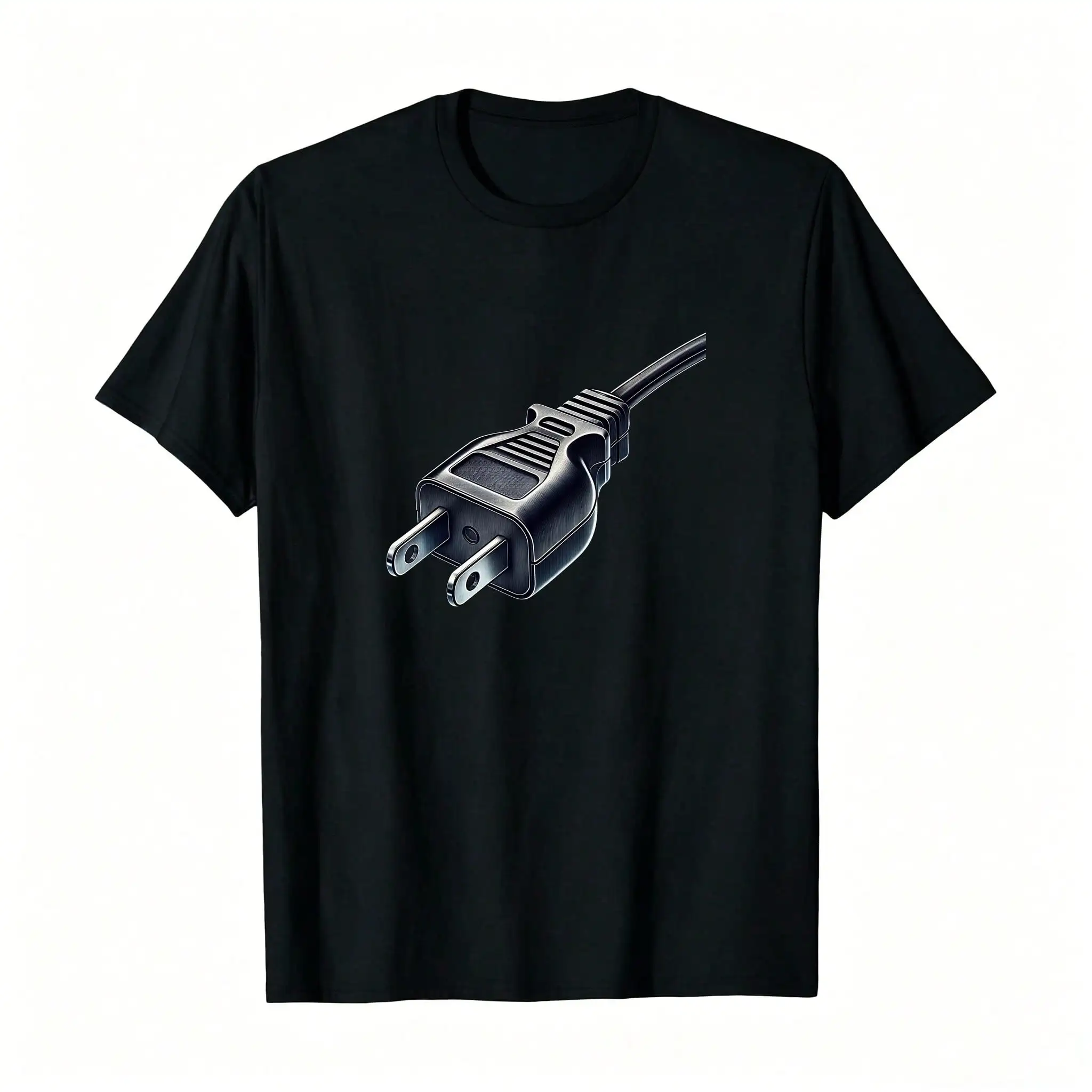 Disfraz de pareja Plug & Socket - Camiseta Electric Lover, top transpirable y cómodo de manga corta con cuello redondo, adecuado para todas las estaciones, uso diario para mujeres
