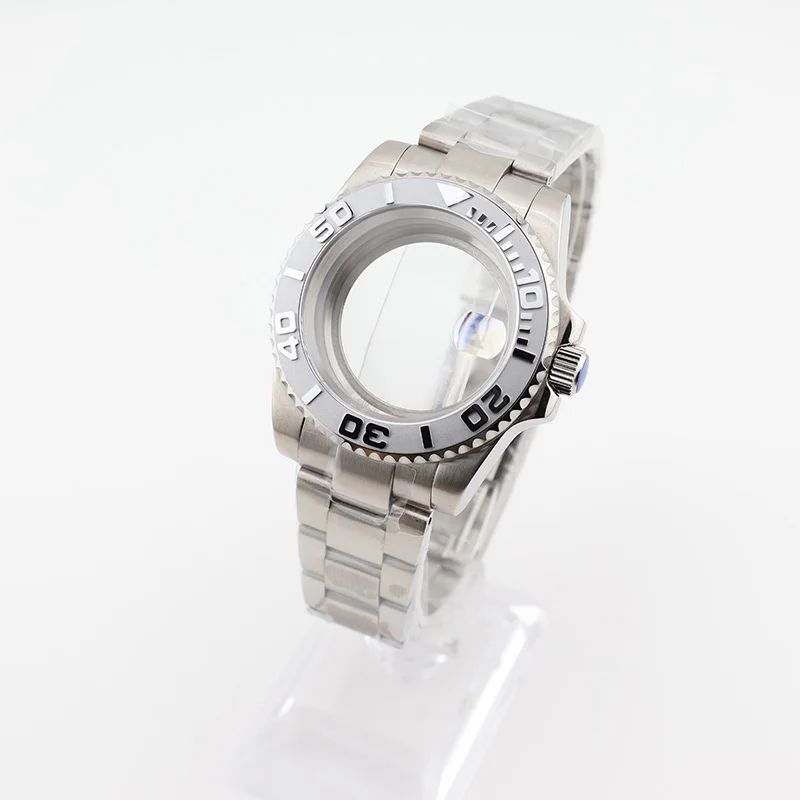 

40mm Watch Case Submariner Silver NH36 NH35 NH34 Accessories for Seiko Cases Men's Wristwatch Clock Replacement Parts