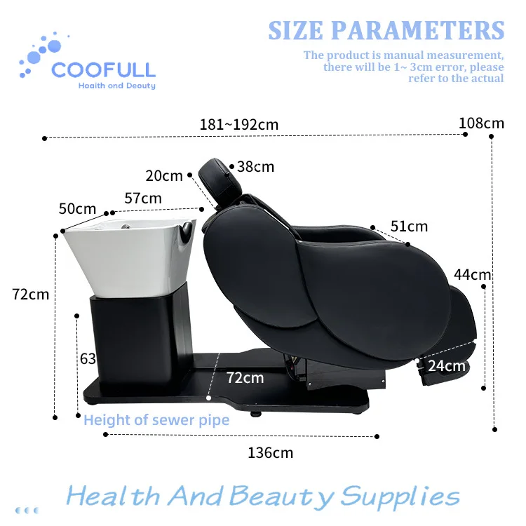 Coofull Customized Professional Salon Furniture Thai Massage Beds Head Spa Bed Equipment Shampoo Bed