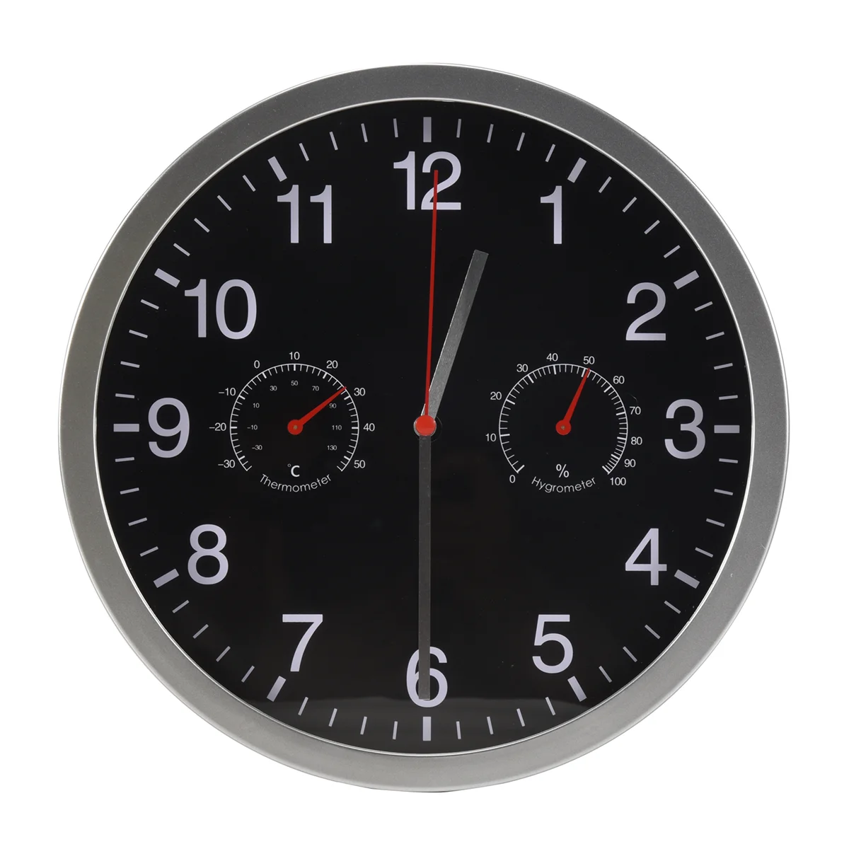 2025+ Silent Quartz Wall Clock Quiet Sweep Movement Thermometer Hygrometer No-Ticking Home Art Decor Wall Clock