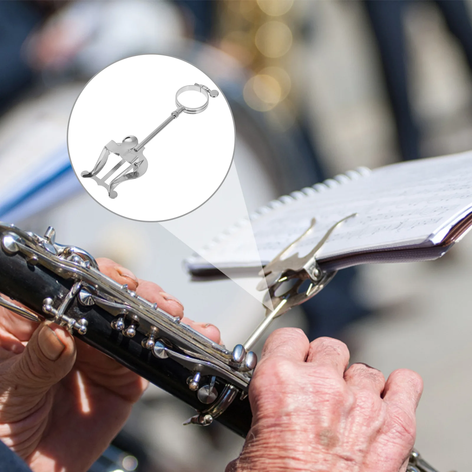 

Clarinet Sheet Music Folder Portable Stand Book Clamp Bracket Clip Note Holder Instrument Accessories Iron Score