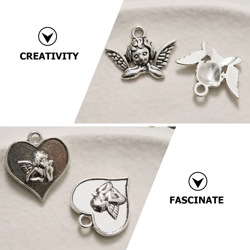 

18 Pcs Charms for Jewelry Making DIY Accessories Supplies Angel Pendant Necklace