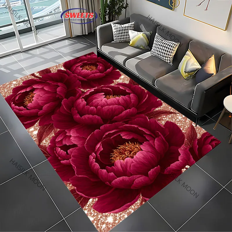 15 Sizes The Gilded Florals Printed Carpet Living Rooms Bedrooms, Offices, Large Area Decor Rug Non-Slip Mat Next Day Shipping