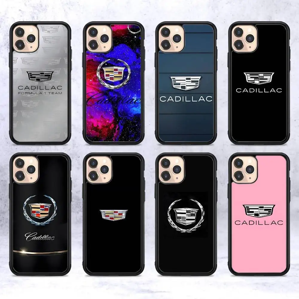 

C-CadillacS Car PC+TPU Phone Case For iPhone 17 16 15 14 13 12 11 Pro Max Plus Kawaii Cartoon Cover
