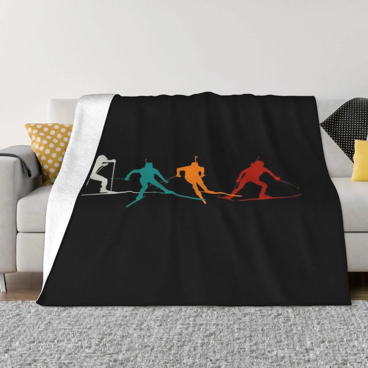 Biathlon Winter Sport Combines Cross-country Skiing And Rifle Shooting An Ultra-Soft Micro Fleece Blanket