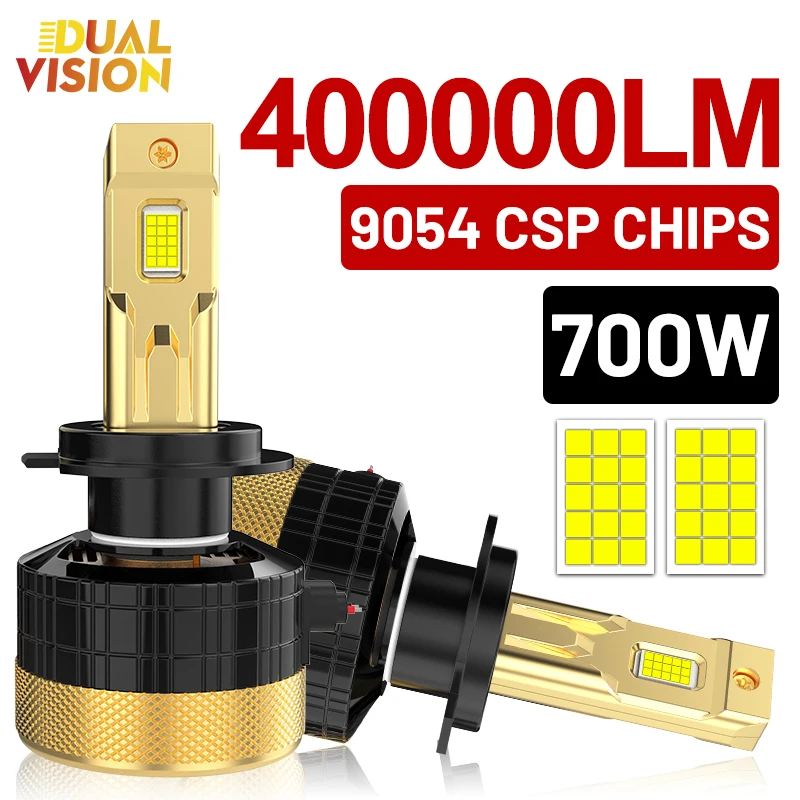 Dualvision 400000LM H4 H11 H7 LED Car Headlight Bulb 9054 CSP H1 H8 HB3 HB4 9005 9006 9012 HIR2 H9 H16 Canbus No Error Car Light