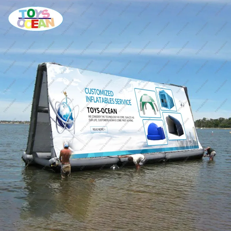 New Style Water Floating Inflatable Billboard Advertising Screen with 3-Year Warranty and 0.6-0.9mm PVC Vinyl Material