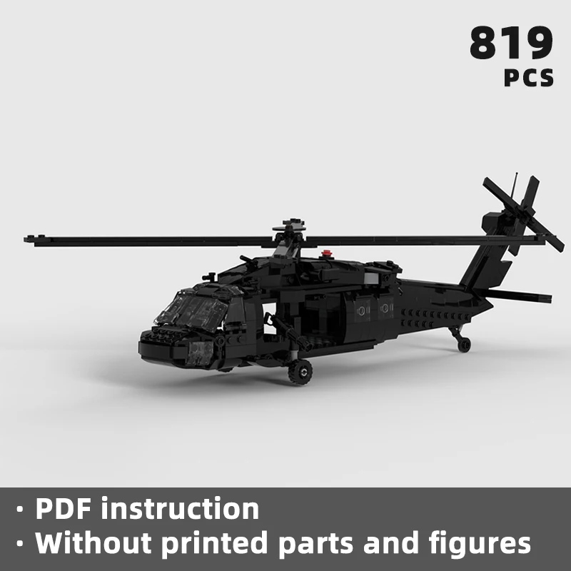 

realistic UH-60L Blackhawk helicopter attack bricks military combat aircraft blocks rotorcraft aviation army moc US U.S. display