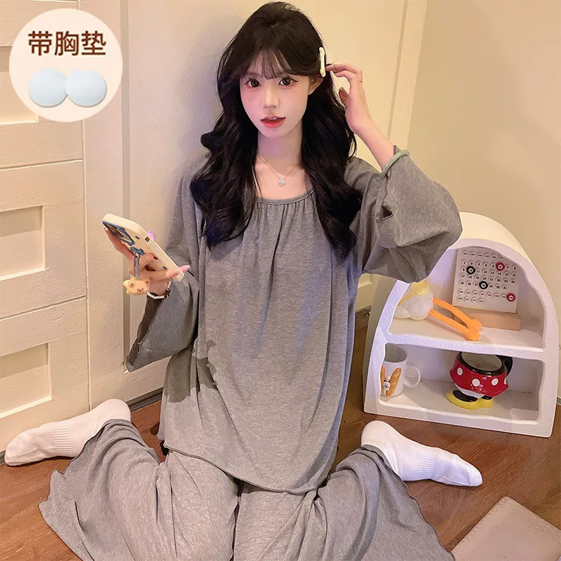 

Women's Pajamas Homewear Autumn Winter Female Fleece-Lined Thickened Cloud Cotton Cardigan Cute Keep Warm Loungewear Outerwear