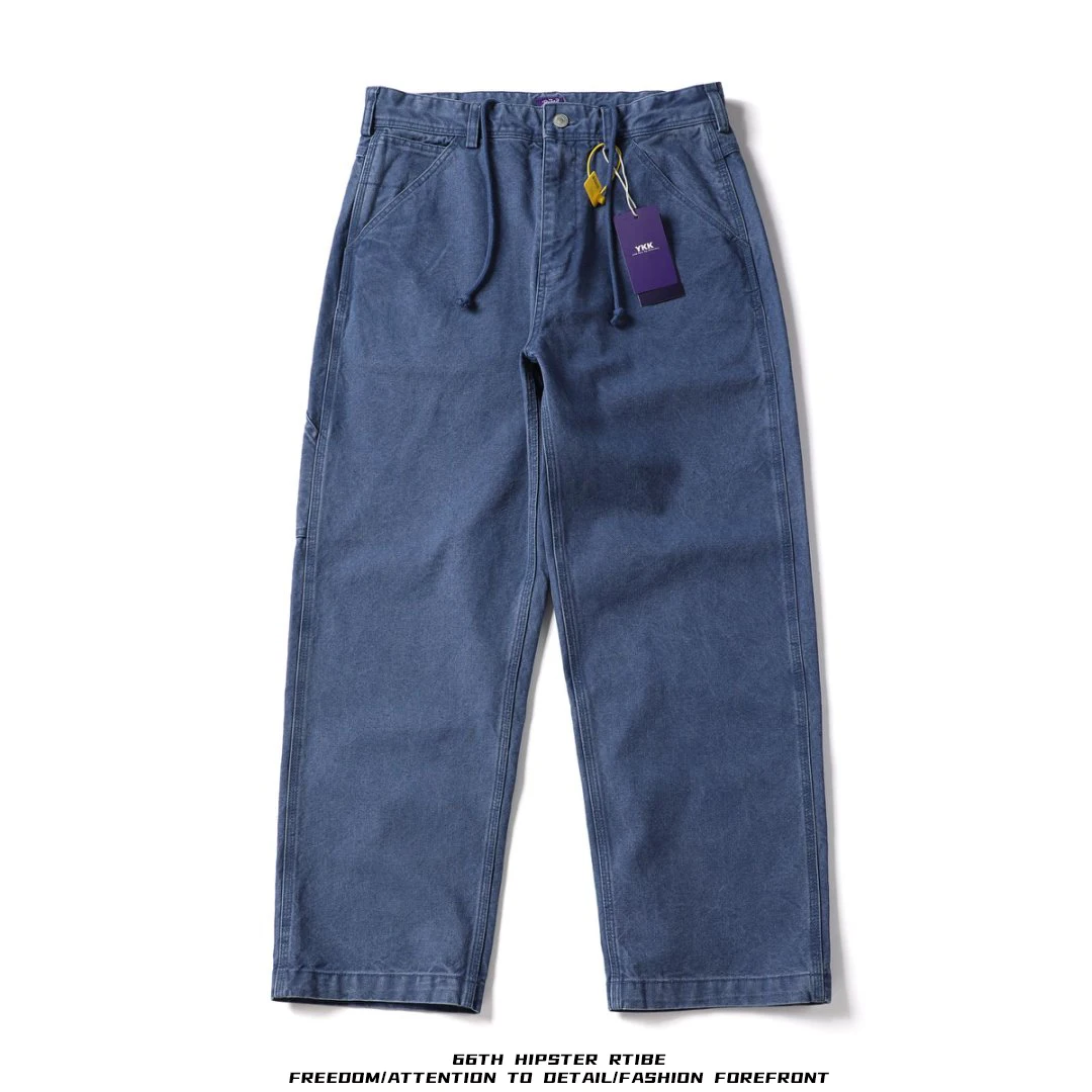 

Retro Japanese Sle Heavyweight Casual Straight Leg Waed Workwear Jeans Autumn Winter Youth Daily Long Pants