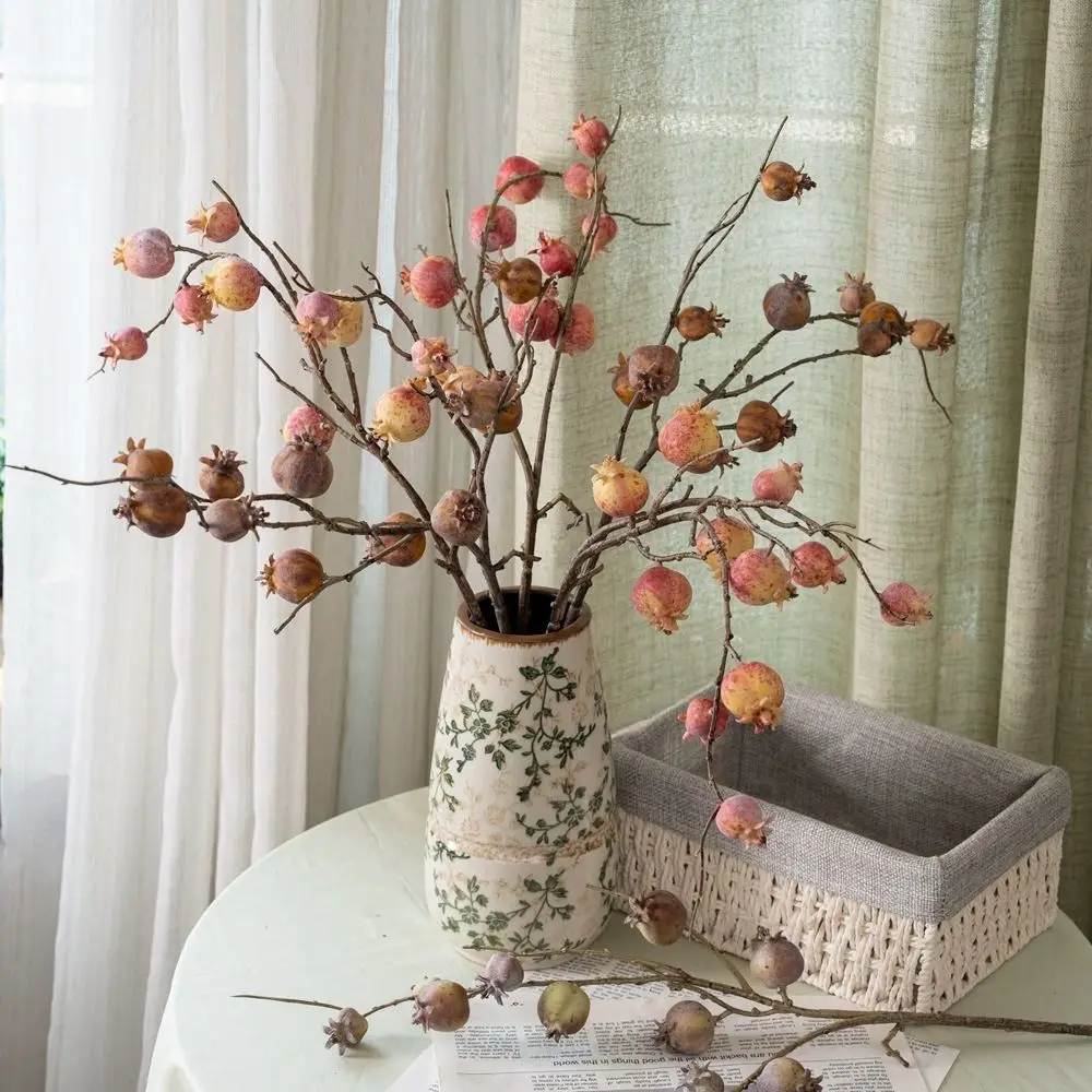 

11 Fruit Artificial Pomegranate Branches Plastic Handmade Foam Fruits Branches Elegant Realistic Simulation Pomegranate Fruit