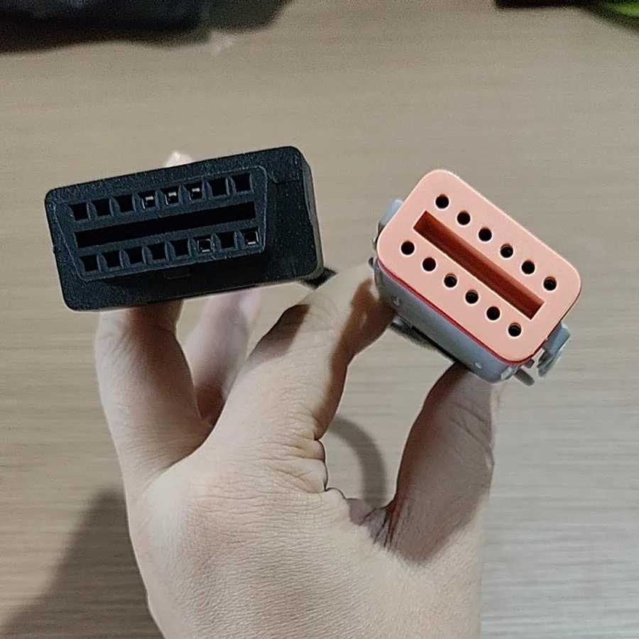 OBD Adapter 12 PIN Connector for Cummins Truck Scanner Test Cable for Inline6 Komatsu 12pin To OBD2 16pin Convert Wire Harness