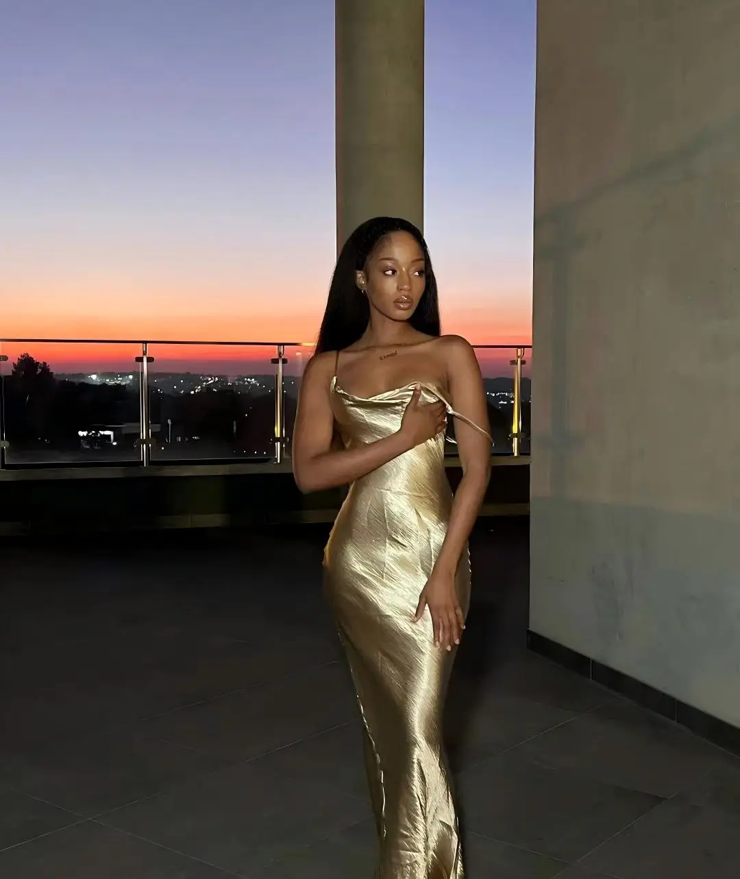 AKYZO Sexy Spaghetti Strap Backless Summer Dress Women Gold Satin Lace Up Long Dress Elegant Bodycon Party Club Dresses