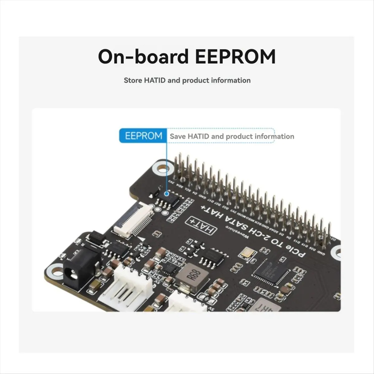 DT77 For Raspberry Pi 5 PCIe to SATA Expansion Board PCIe to 2-Channel SATA HAT with EEPROM for DIY Projects and Servers