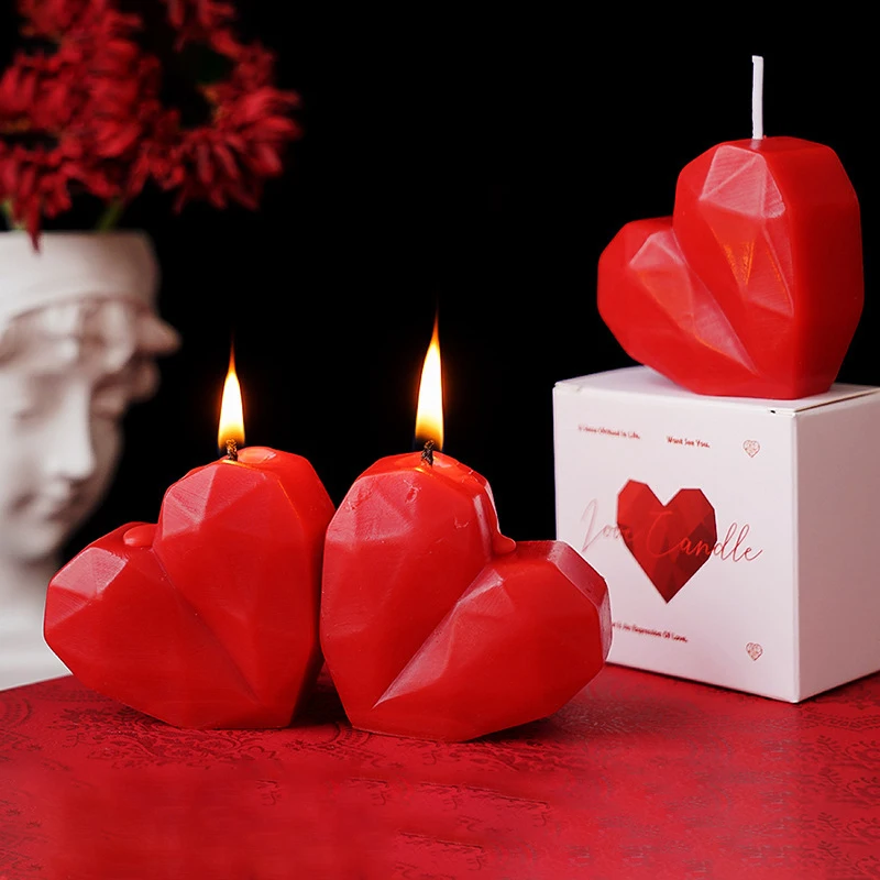 1pc Heart-Shaped Scented Candle Christmas Home Fragrance Candles Valentine Proposal Birthday Wedding Home Decor Aromatic Candle