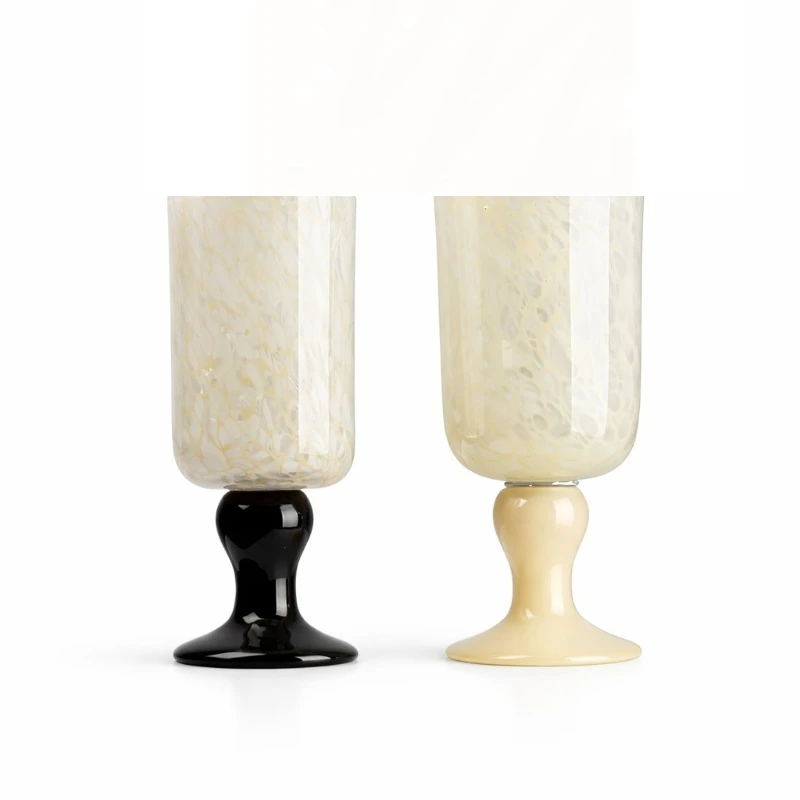 Retro Goblet Glass Flower Vase, Elegant Table Decor, High-end Floral Container for Fresh Flower Display