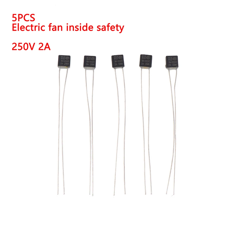 Innovative 5PCS Thermal Fuse 2A135 Degrees Electric Fan Internal Safety Motor Temperature Safety Temperature Protector