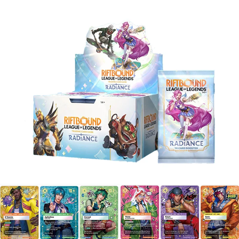 Neue Shining Soul Riftbound TCG LOL Radiance Booster Box Vol. 5 Sammelkartenspiel Sammelkarten Seraphine Ekko Halloween-Geschenke