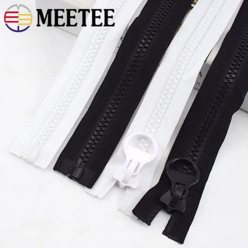 Meetee 1Pc 60-300cm 8# Resin Zipper Open End Long Zip Closure Jacket Sewing Zippers Repair Kit Coat Tent Tailor DIY Accessories