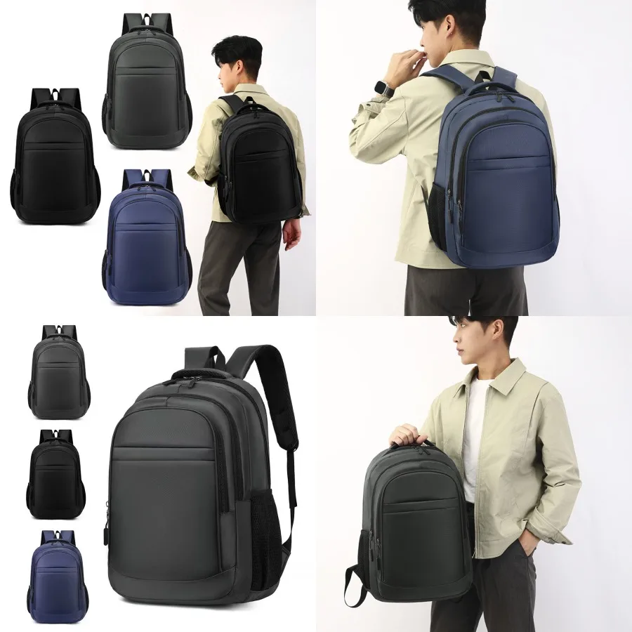 

【New style】Business backpack men's company gift bag student computer schoolbag pure color simple daily commuting backpack