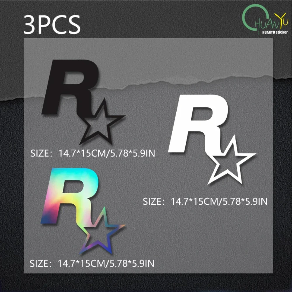 شخصية الخماسية نجمة R ستار شعار السيارة الجسم ملصق سيارة مثلث نافذة ملصق غطاء خزان الوقود ملصق سيارة #6