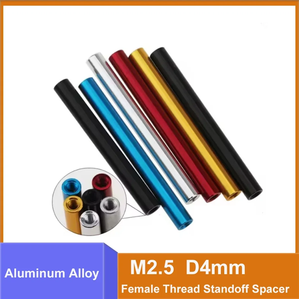 M2.5 Colourful Round Aluminum Standoff Female Thread Standoff Spacer Extend Nut Anodized  Length 6/8/10/12/14/1517/18/19/20~50mm