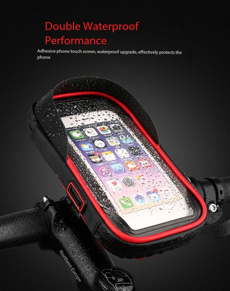 Bolsa de Bicicleta Impermeável de 6 Polegadas para Quadro Dianteiro, Bolsa de Tubo Frontal para Ciclismo e Transporte, Acessórios para Equipamentos de Mountain Bike