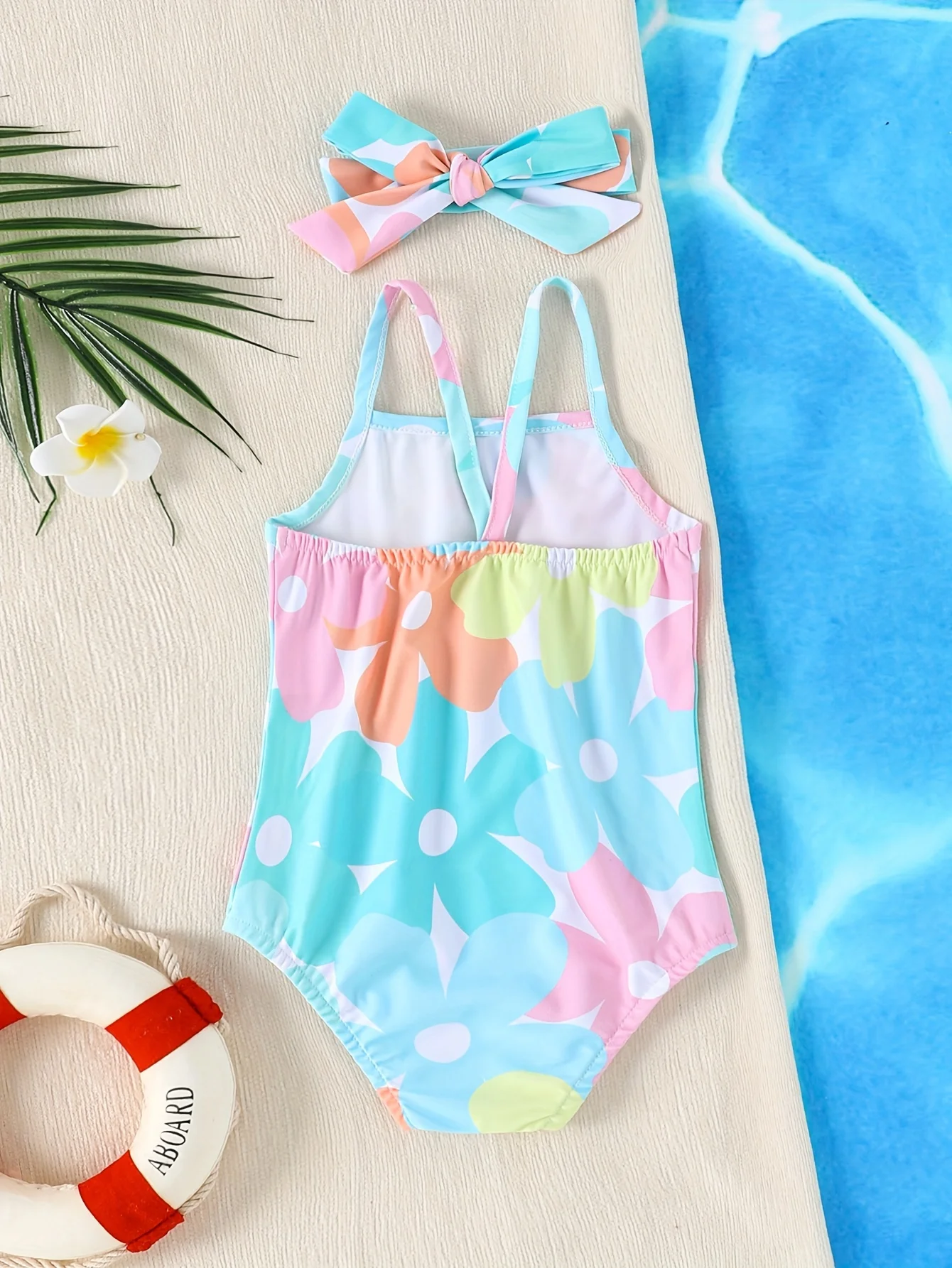 Summer Cute Baby Girls One-Piece Swimsuit With 2-Piece Swimming Pool One-piece Swimsuit For Newborn Girls