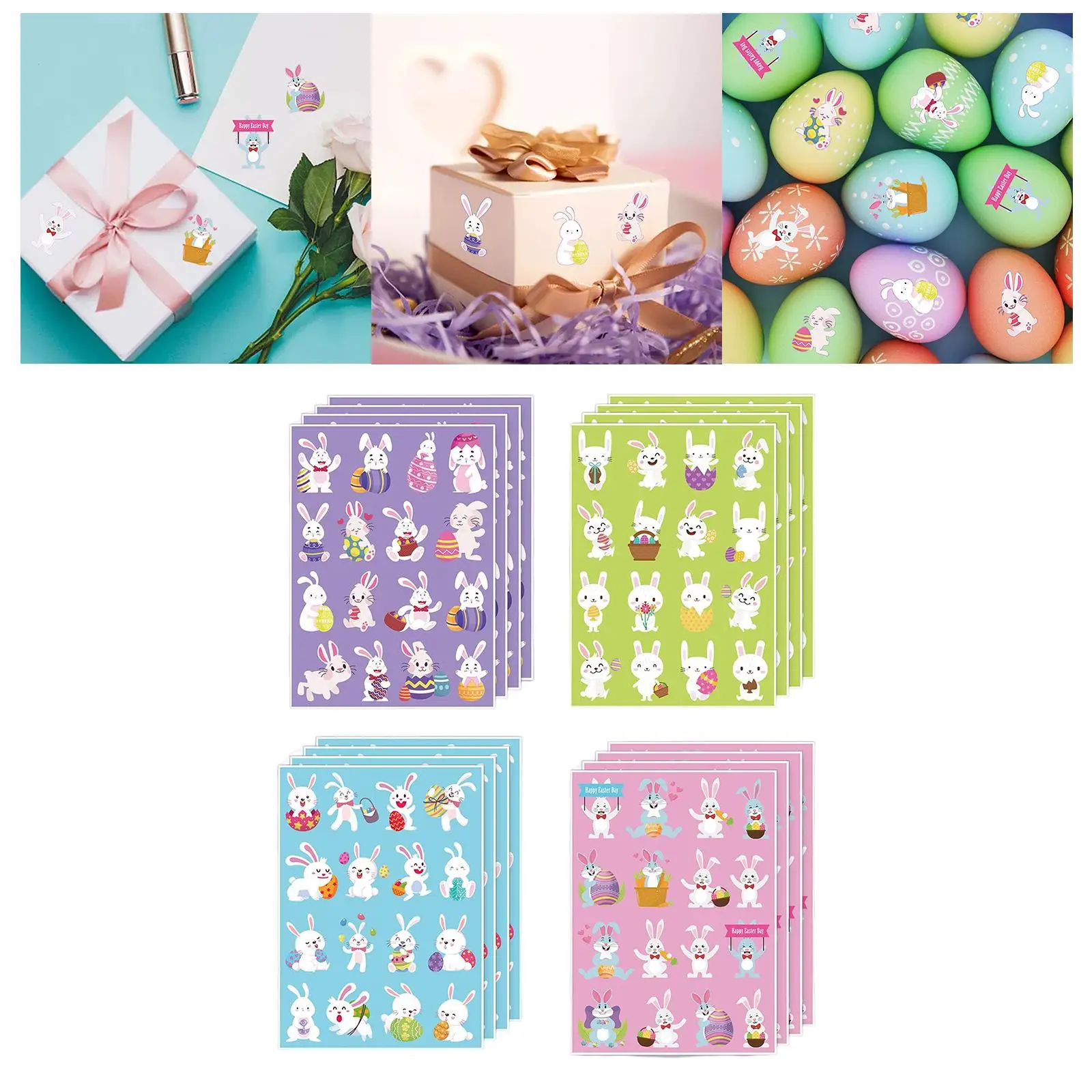 Adesivo de Páscoa Adesivos de Coelho de Páscoa para Lembrancinhas de Presente de Papercraft