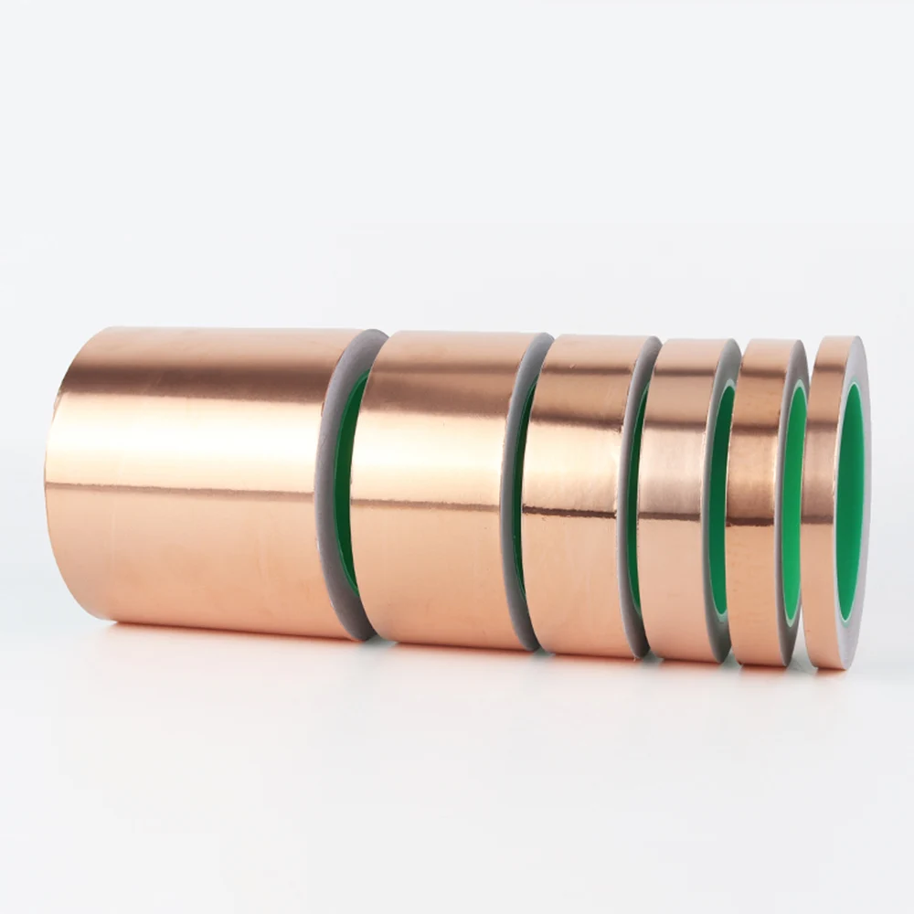 70mm Wide Copper Foil Adhesive Tape, Mask Electromagnetic Shield Eliminate EMI Anti-static Repair Double Sided Conductive Tape