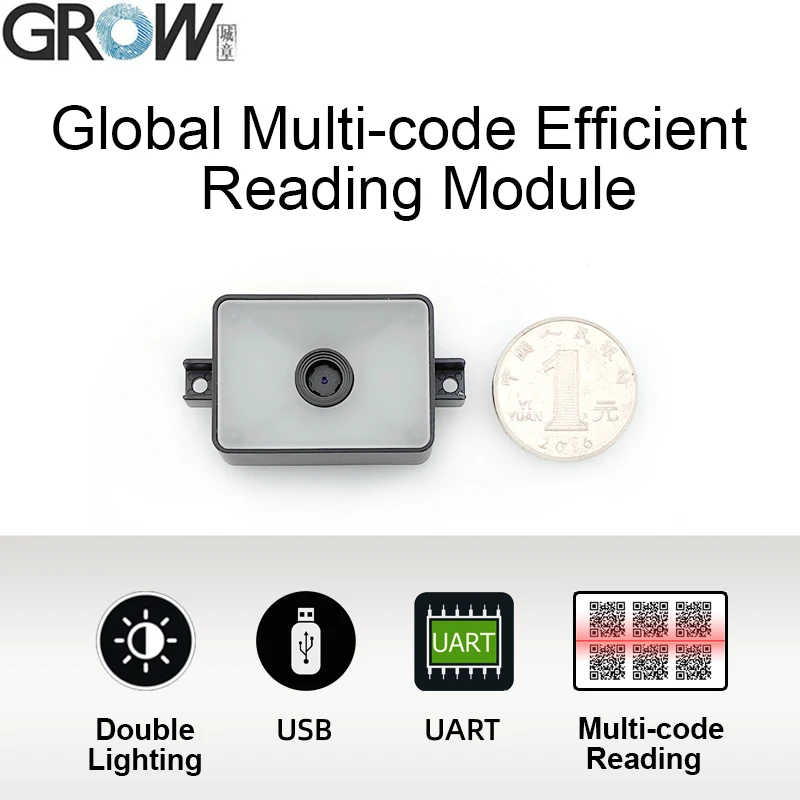 GROW GM78 Global Multi-code DC5V USB UART Interface 1D 2D Bar Code Qr Code Scanner Module Reader Support QR DM AZTEC PDF417