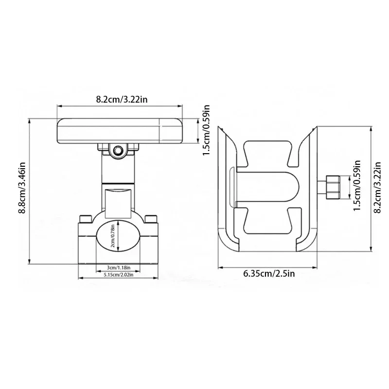 Motorcycle bike phone stand holder 360 rotatable handlebar aluminum alloy phone holder rearview mirror mobile cell phone Bracke