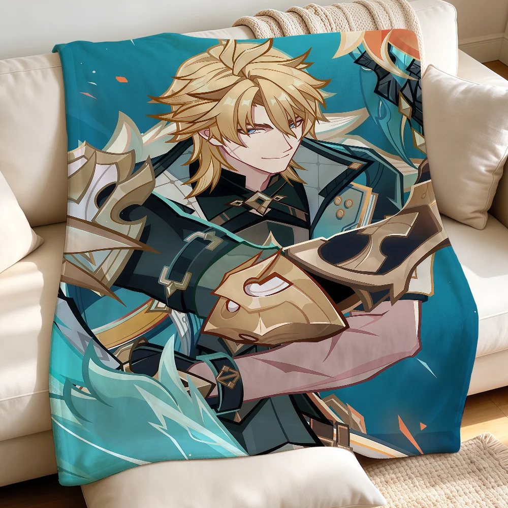 Varka Genshin Impact Blanket Warm Fuzzy Plush Throw Comfortable Skin Friendly Soft Sofa Living Room Bed Bedspread