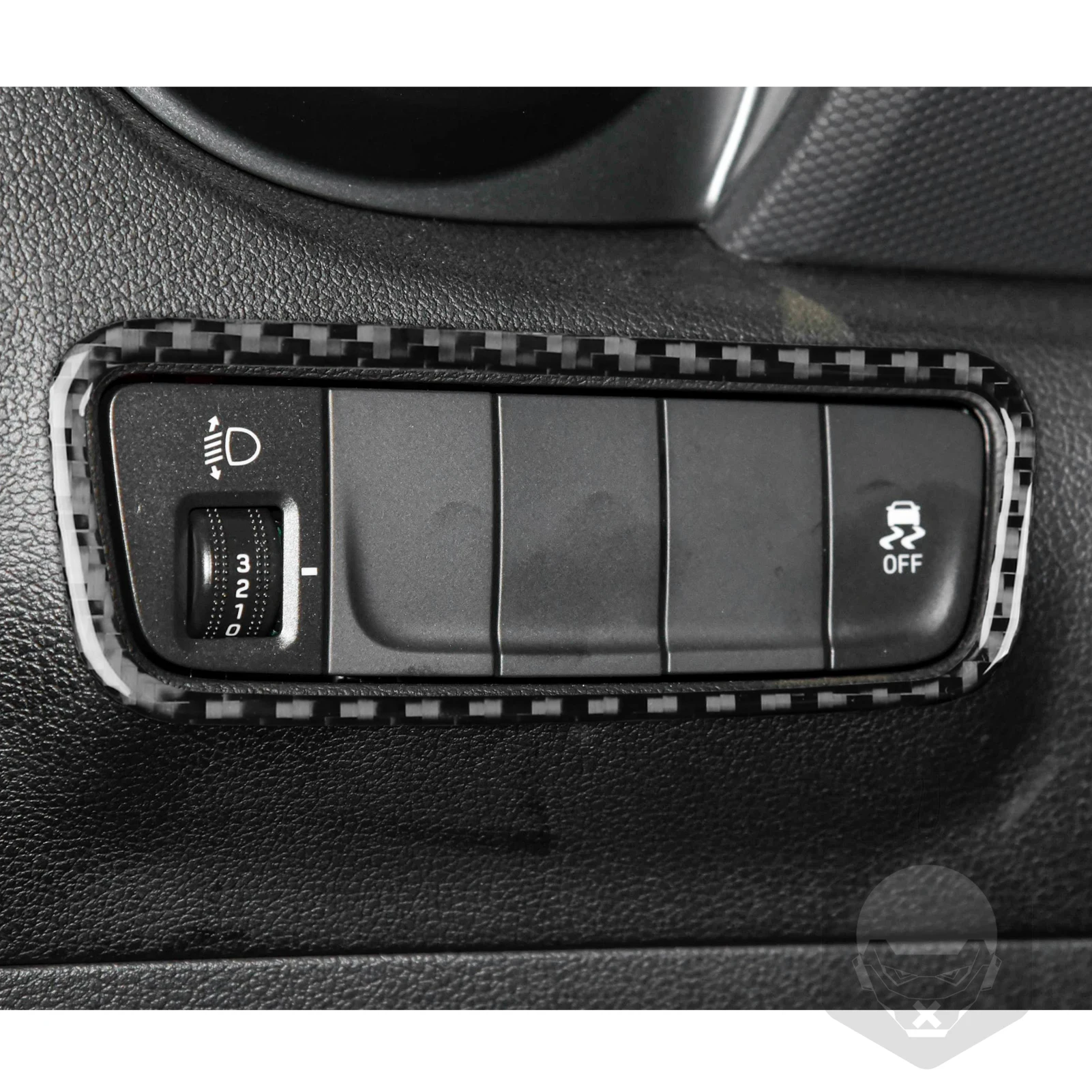 For Hyundai Kona 2018-2023 Carbon Fiber Instrument Headlight Switch Control Panel Car Accessories Interior Decorative Stickers