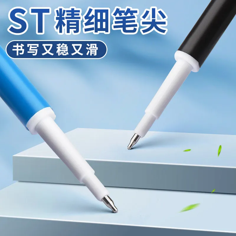 M&G Hot Erase Pen Refill 0.5mm St Nib Push Refill for Students And Office Use Black/Crystal Blue Ideal for Erasable Writing